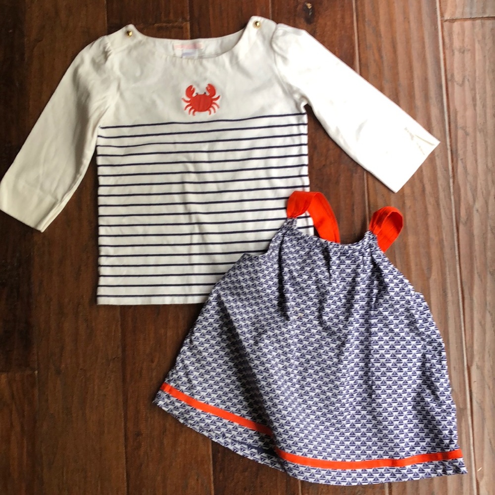 Janie and Jack Lot of 2 spring summer tops. Size 6